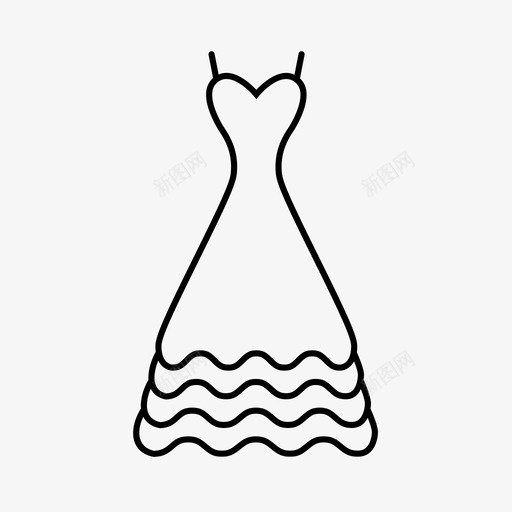 婚纱衣服连衣裙图标svg_新图网 https://ixintu.com 婚纱 我的婚礼 海 衣服 连衣裙