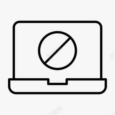 阻止笔记本电脑笔记本电脑接口笔记本电脑屏幕图标图标