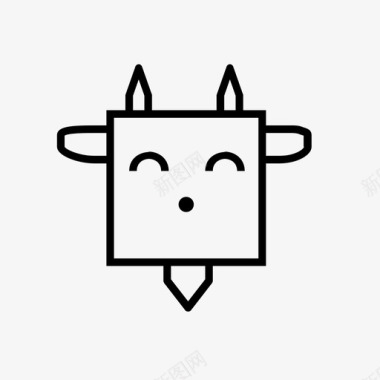 山羊动物脸动物头图标图标