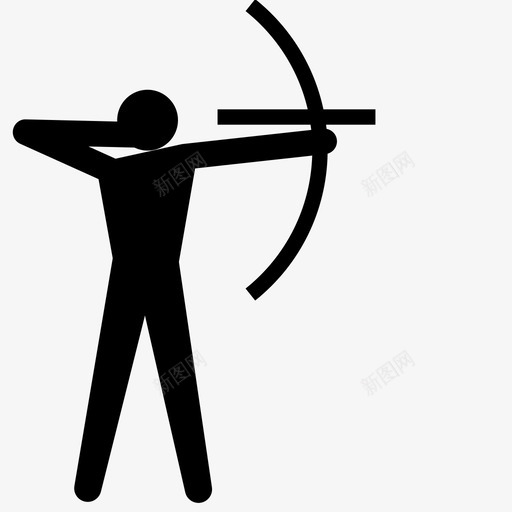 射箭箭运动员图标svg_新图网 https://ixintu.com 体育 奥林匹克 奥林匹克运动 射箭 弓 箭 运动员