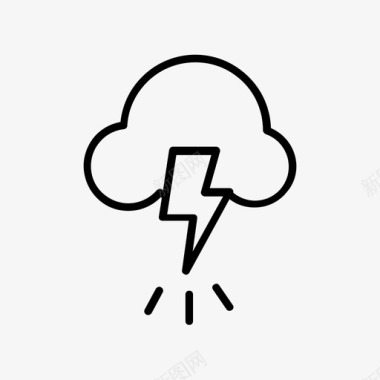 暴风雨闪电云彩图标图标