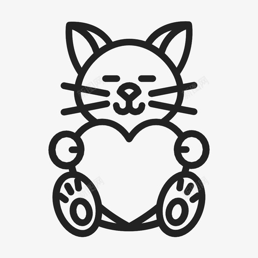 小猫和心脏猫在爱图标svg_新图网 https://ixintu.com 在爱 小猫 小猫和心脏 爱小猫 猫