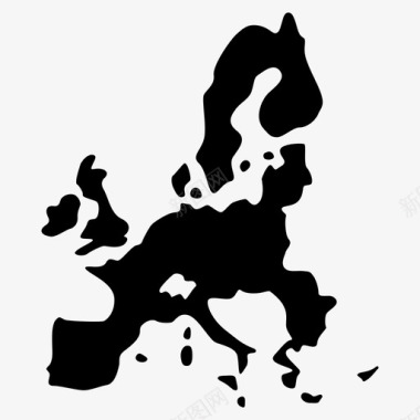 欧盟国家地图图标图标