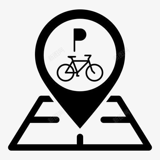 自行车停车场地图销位置标记定位销图标svg_新图网 https://ixintu.com 位置指针 位置标记 地图位置指针glyphs 地图定位器 地图销 定位销 自行车停车场地图销