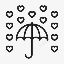 心雨坠落的心爱伞图标高清图片