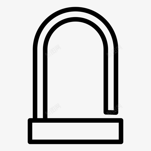 打开u形锁自行车安全图标svg_新图网 https://ixintu.com 安全 打开u形锁 自行车 解锁 锁