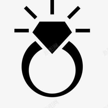 戒指钻石婚姻图标图标