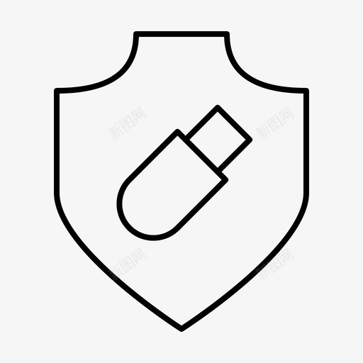 usb驱动器保护安全图标svg_新图网 https://ixintu.com usb驱动器 保护 安全 安全和保护 屏蔽