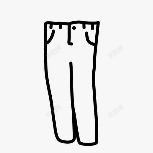 牛仔裤衣服手绘图标svg_新图网 https://ixintu.com 手绘 牛仔裤 衣服 裤子