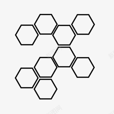 六边形蜜蜂化学图标图标