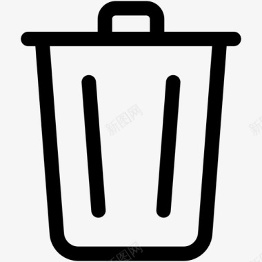 垃圾桶回收站教育图标集图标