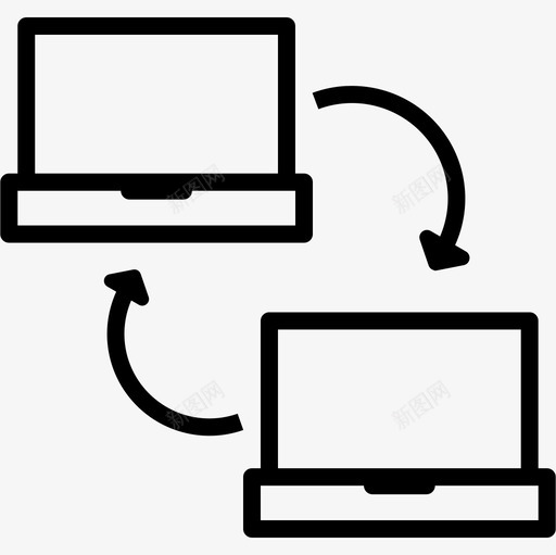 无线传输连接数据图标svg_新图网 https://ixintu.com 共享 数据 无线传输 笔记本电脑 联网和共享 连接