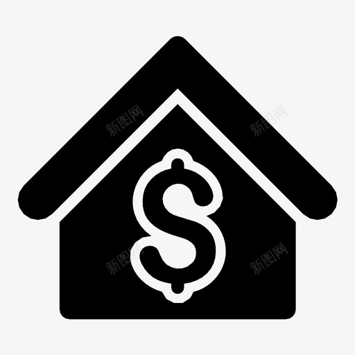 房屋租金房屋贷款图标svg_新图网 https://ixintu.com 房地产 房屋 房屋租金 抵押 贷款 销售