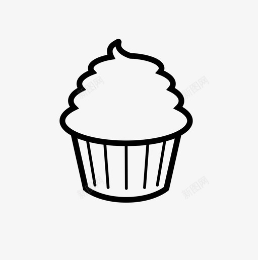 纸杯蛋糕甜点食物图标svg_新图网 https://ixintu.com 甜品 甜点 糖霜 纸杯蛋糕 食物