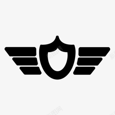飞行员徽章飞行员翅膀徽章保护图标图标