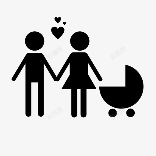 年轻的家庭夫妻新生儿图标svg_新图网 https://ixintu.com 人 夫妻 年轻的家庭 新生儿 新的家庭成员
