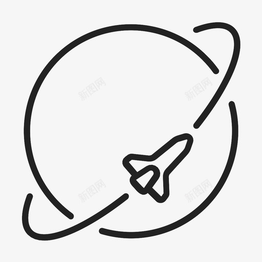 轨道环绕行星图标svg_新图网 https://ixintu.com 太空 环绕 航天飞机 行星 轨道