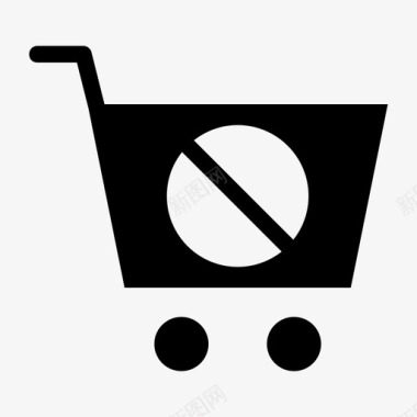 购物车被拒绝电子商务市场图标图标