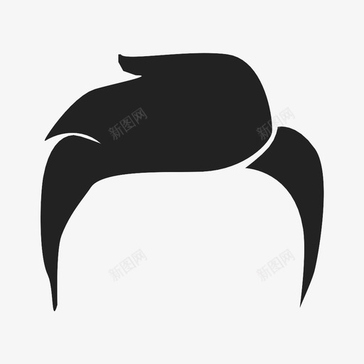 头发头簇图标svg_新图网 https://ixintu.com 假发 头 头发 簇