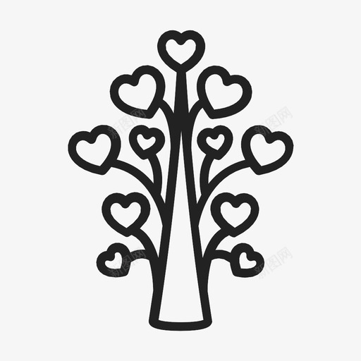 一堆心一棵心树一个鼻涕虫图标svg_新图网 https://ixintu.com 一个花哨 一个鼻涕虫 一堆心 一棵心树