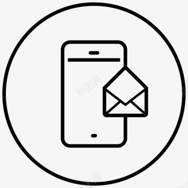 智能手机电子邮件信封信件图标图标