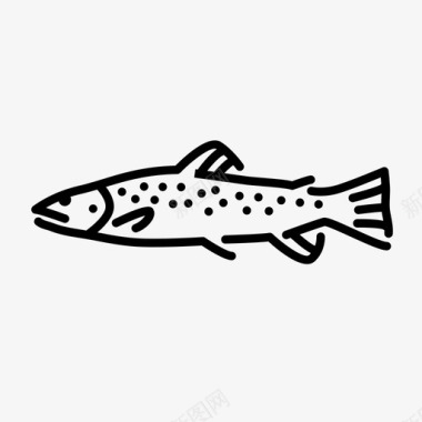 褐鳟鱼鱼钓鱼图标图标