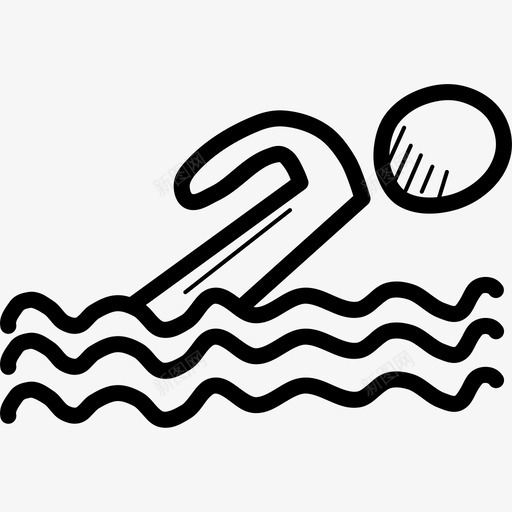 游泳水上运动会奥运会图标svg_新图网 https://ixintu.com 奥运会 奥运会涂鸦 水 水上运动会 游泳