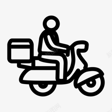 食品配送轻便摩托车服务图标图标
