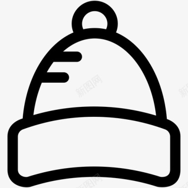针织帽子帽子冬季配件图标图标