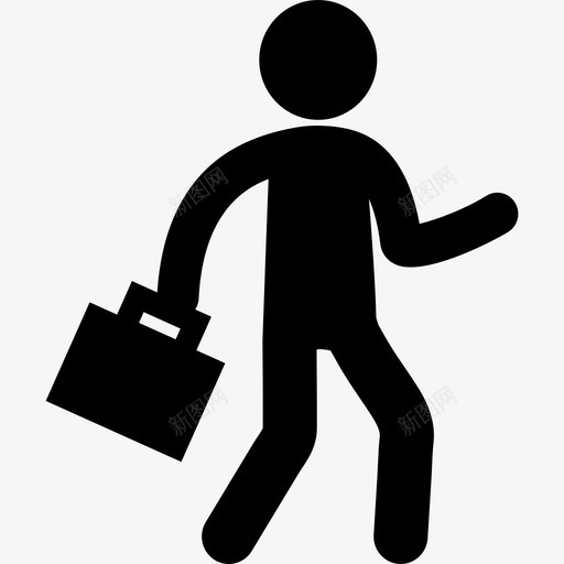 商人的剪影提着手提箱走着人们商人图标svg_新图网 https://ixintu.com 人们 商人 商人的剪影提着手提箱走着