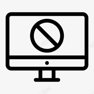 计算机显示器被阻止计算机显示器计算机屏幕图标图标