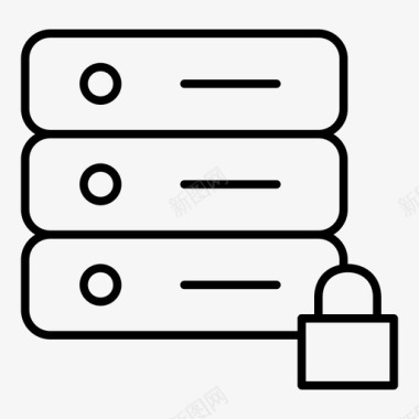 锁服务器托管受保护图标图标
