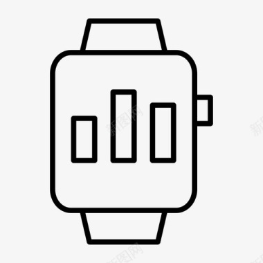 智能手表条形图苹果智能手表时钟图标图标