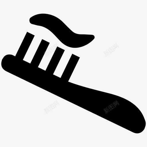 牙刷清洁剂牙膏图标svg_新图网 https://ixintu.com 医疗保健品 清洁剂 牙刷 牙膏