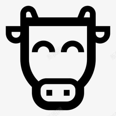 牛动物快乐图标图标
