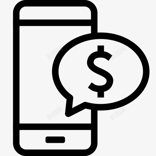 消息货币在线图标svg_新图网 https://ixintu.com dottie 在线 支付 智能手机 消息 短信 货币