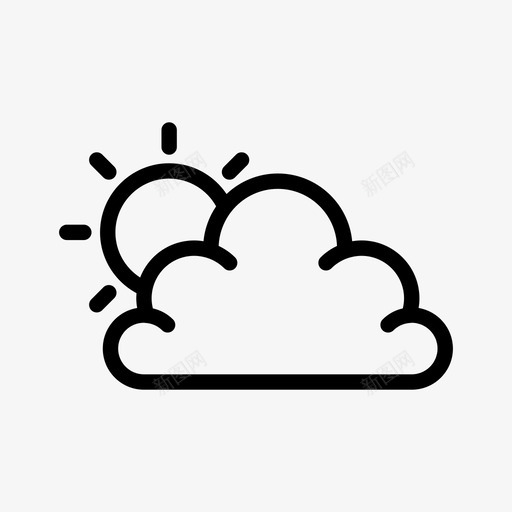 多云阴暗隐蔽的天气图标svg_新图网 https://ixintu.com 多云 阴暗 隐蔽的天气
