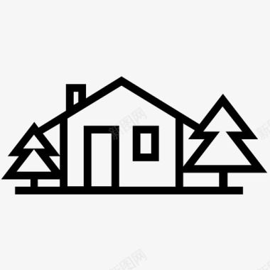 森林里的房子大自然小房子图标图标