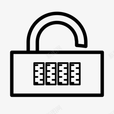 组合锁打开挂锁密码图标图标