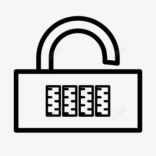 组合锁打开挂锁密码图标svg_新图网 https://ixintu.com 安全 密码 挂锁 组合锁打开 解锁 锁