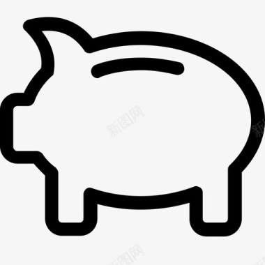 小猪银行钱箱猪肉图标图标