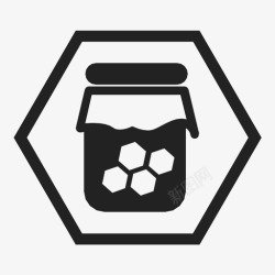 蜂蜜盒蜂蜜蜂蜜盒蜜罐图标高清图片