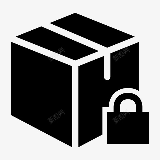箱锁箱解锁箱包装纸板包装图标svg_新图网 https://ixintu.com 交货 包装 箱包装 箱锁箱解锁 纸板包装