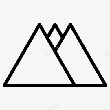 山郁金香三角形抽象几何图标图标