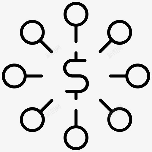 基金众筹金融图标svg_新图网 https://ixintu.com 众筹 商业搜索引擎优化超薄 基金 资金 金融