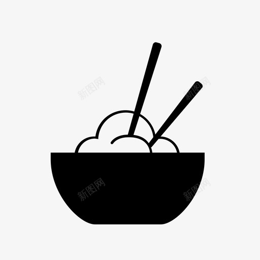 米饭碗筷子图标svg_新图网 https://ixintu.com 厨房 碗 筷子 米饭 饭 饭碗