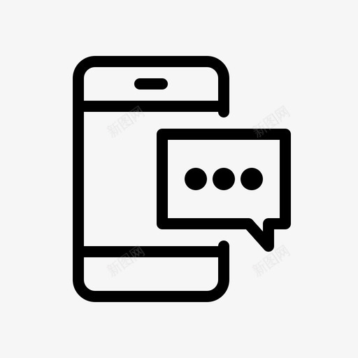 messenger应用程序聊天图标svg_新图网 https://ixintu.com messenger 应用程序 移动 简单的移动图标 聊天 连接