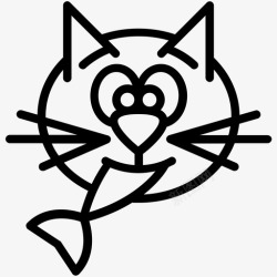 想吃鱼的猫吃猫脸鱼图标高清图片