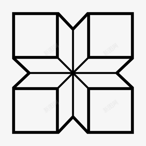 立方体星形向上图标svg_新图网 https://ixintu.com 几何形状 向上 星形 立方体