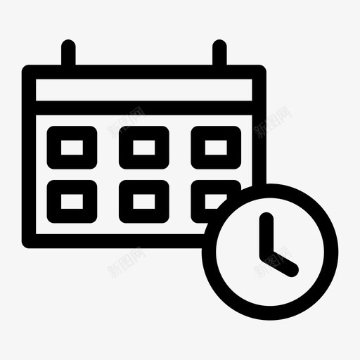 日历时钟事件图标svg_新图网 https://ixintu.com 业务 事件 任务规划器 提醒 日历 日程安排 时钟 等待